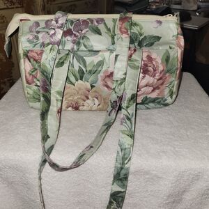 VIntage margaret smith floral messenger bag purse made in maine